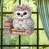 Diamond Painting Acrylic Flower Owl Pendant for Wall Window