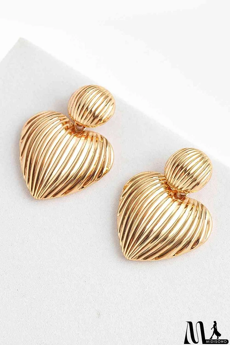 Zinc Alloy Ribbed Earrings