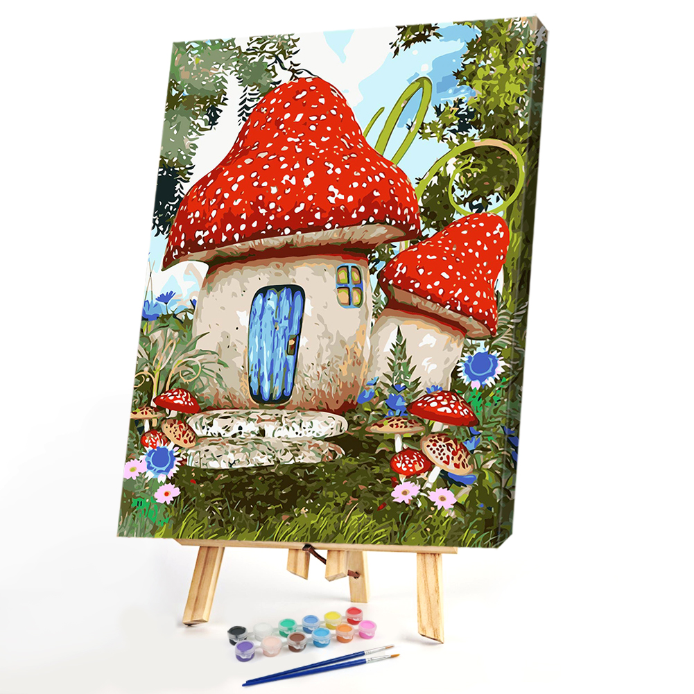 

40*50cm - Paint By Numbers - Mushroom House, 501 Original