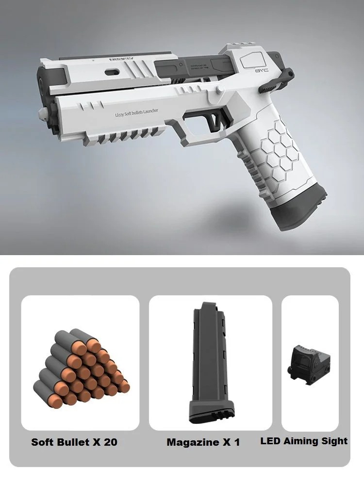 ToyTime 2021 NEW Gecko Gun Lizzy Soft Bullet Launcher NERF Pistol Gun Toy Nylon Material Rhinoceros Launcher for Kids and Gun Lovers