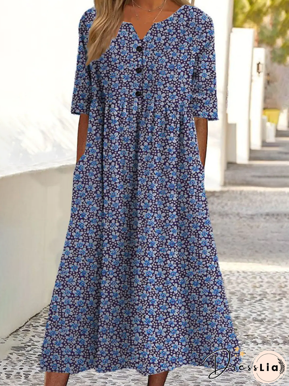 Floral Half sleeve Casual Dresses