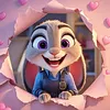 Diamond Painting -DIY Round Drill Cartoon Judy Hopps Happy Tear-Out