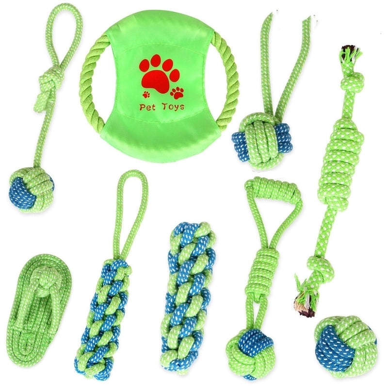2 Pieces Pet Dog Cotton Rope Toys Tooth Cleaning Chewing Rope Combination Set Pet Supplies