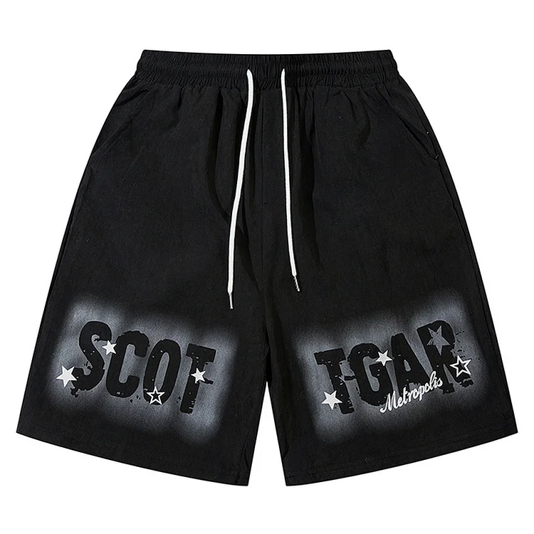 Vintage Sport Hip Hop Shorts Lightweight Casual Shorts at Hiphopee