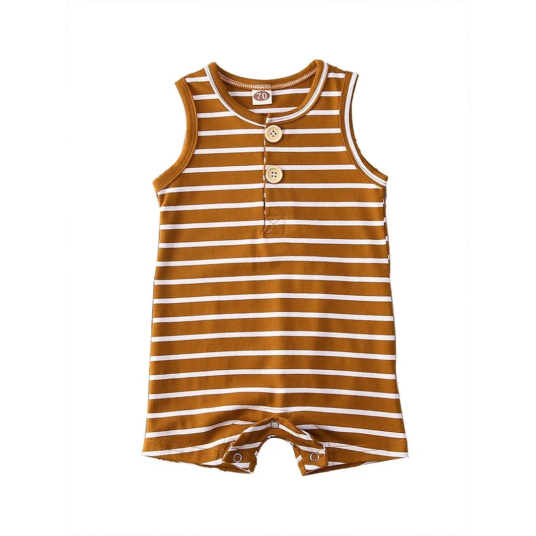 2019 Baby Summer Clothing 0-24 Newborn Infant Baby Boy Girl Striped Romper Clothes Sleeveless Striped Summer Outfit Jumpsuit