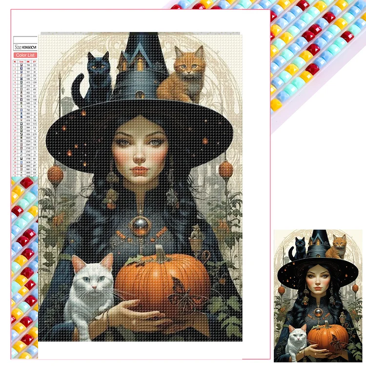 Halloween Witch 40*60CM (Canvas) Full Square Drill Diamond Painting gbfke