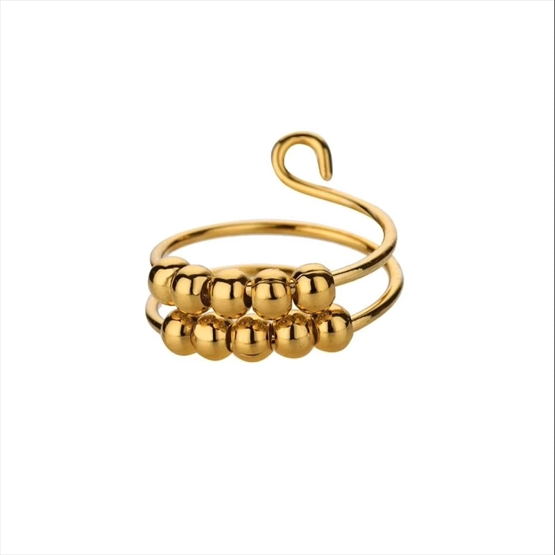 Business Hip-Hop Commute Ball Copper Adjustable Ring