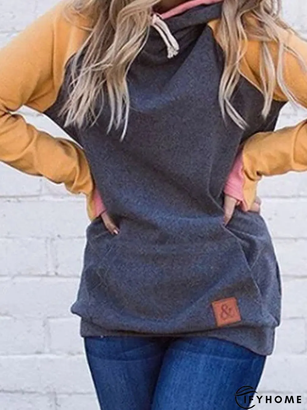 Gray Hoodie Long Sleeve Sweatshirt | IFYHOME