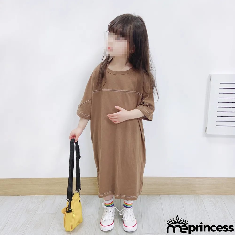 Parent-child Wear Girl Spring Summer Casual Loose Knitting Dress