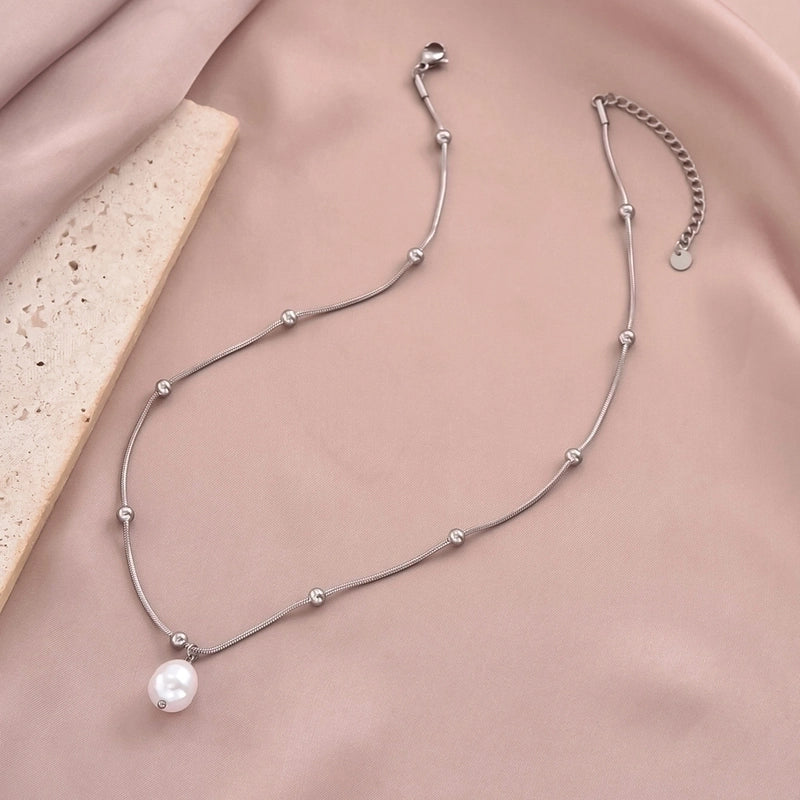 304 Stainless Steel Minimalist Polishing Geometric Pendant Necklace