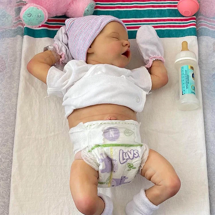 17"Cute Lifelike Handmade Sleeping Reborn Newborn Baby Dolls Named Stacey