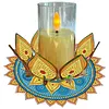 Mandala lotus acrylique DIY peinture en diamant porte-bougies sans bougies table de table de table pour d&eacute;butants adultes