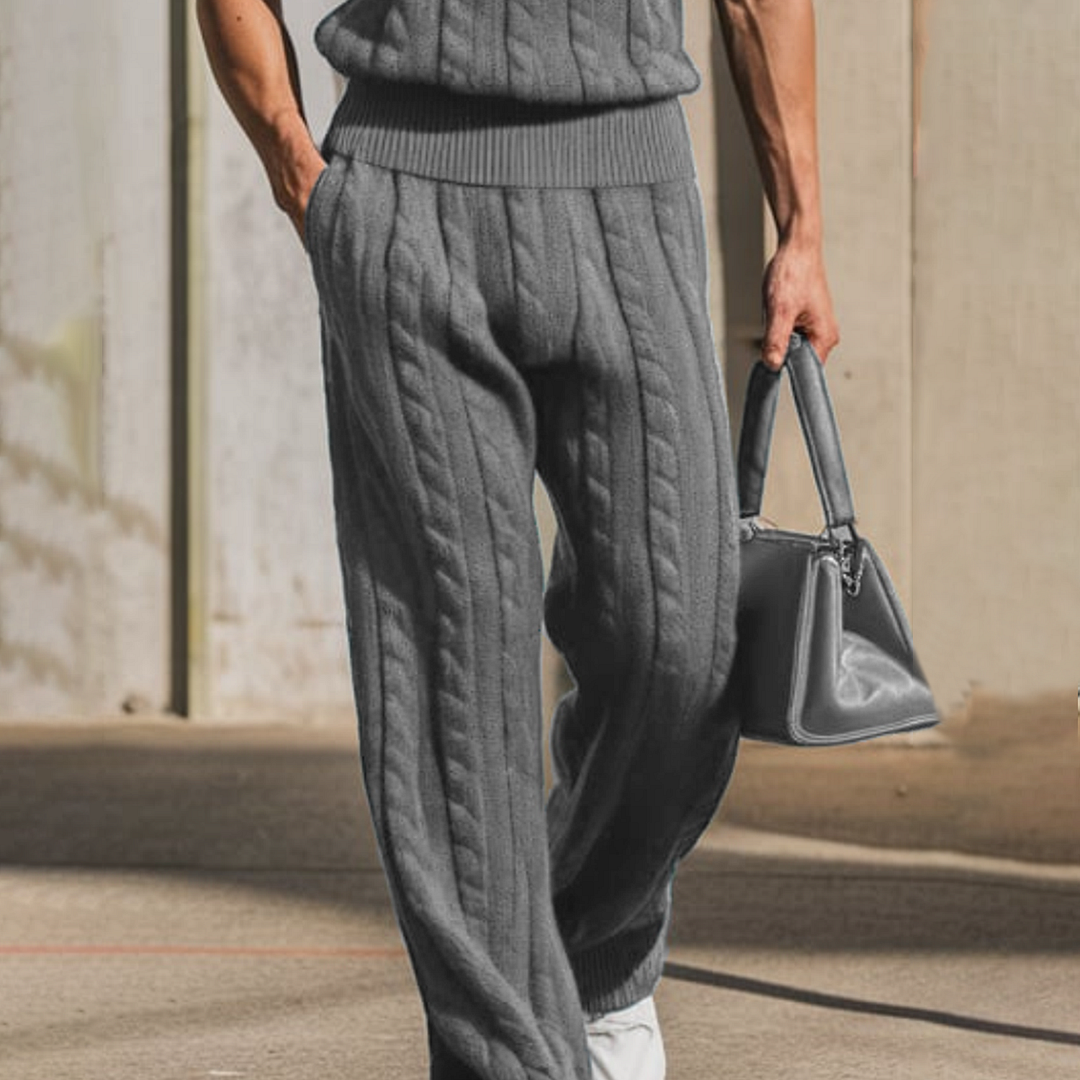 Men's Street Basic Round Neck Sleeveless Knitted Suit-inspireuse