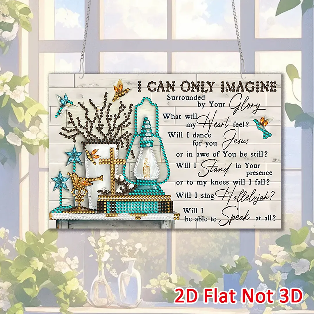 English Letters DIY 5D Round Drill Diamond Art Hanging Gem Painting for Decor