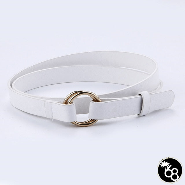 Women's Genuine Leather Strap Alloy Round Buckle Belts | 168DEAL