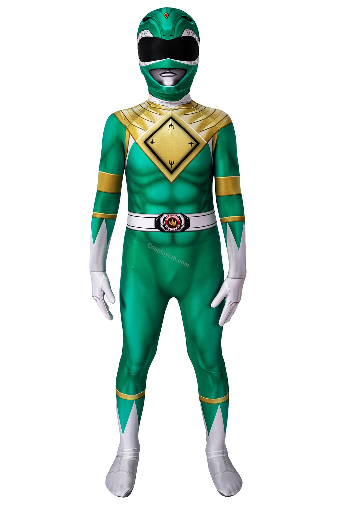 Kids Green Ranger Cosplay Suit Power Rangers Green HQ Printed Spandex Costume Jumpsuit By CosplayLab