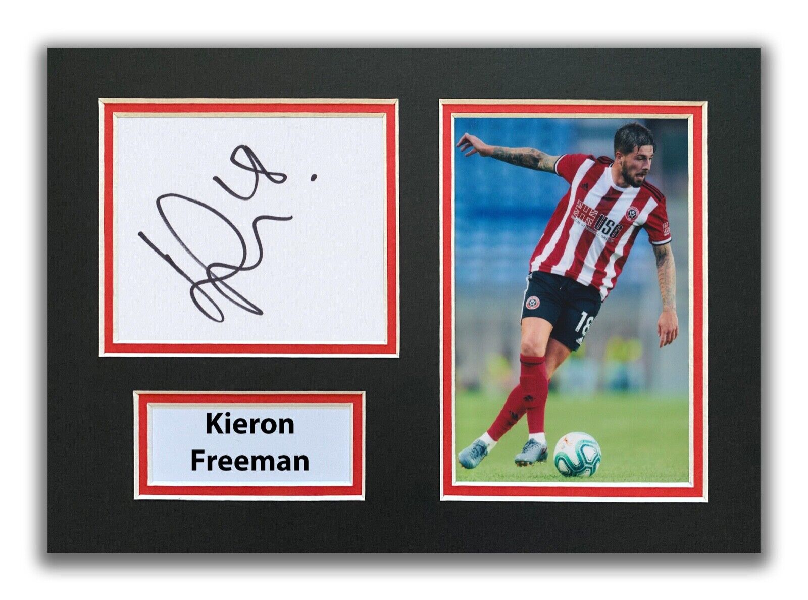 KIERON MAN HAND SIGNED A4 MOUNTED Photo Poster painting DISPLAY - SHEFFIELD UNITED AUTOGRAPH