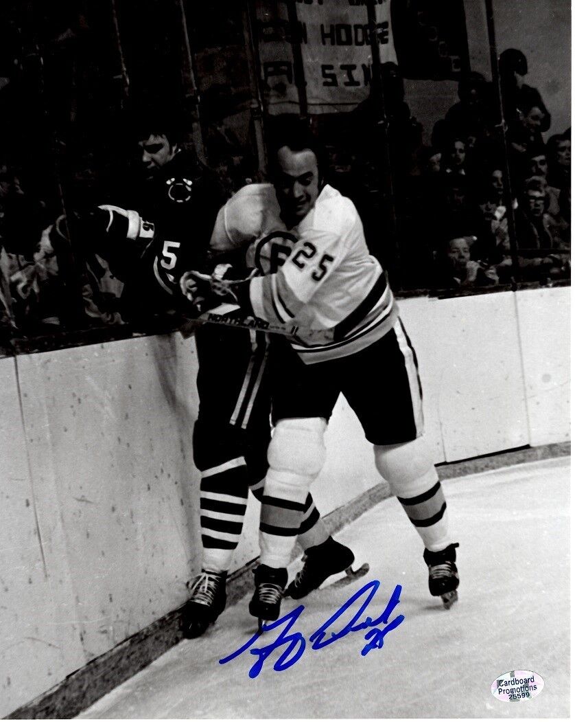 Signed 8x10 GARY DOAK Boston Bruins Photo Poster painting - COA