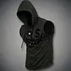 Men's Street-Style Printed Sleeveless Hooded Tank Top by Inlyline