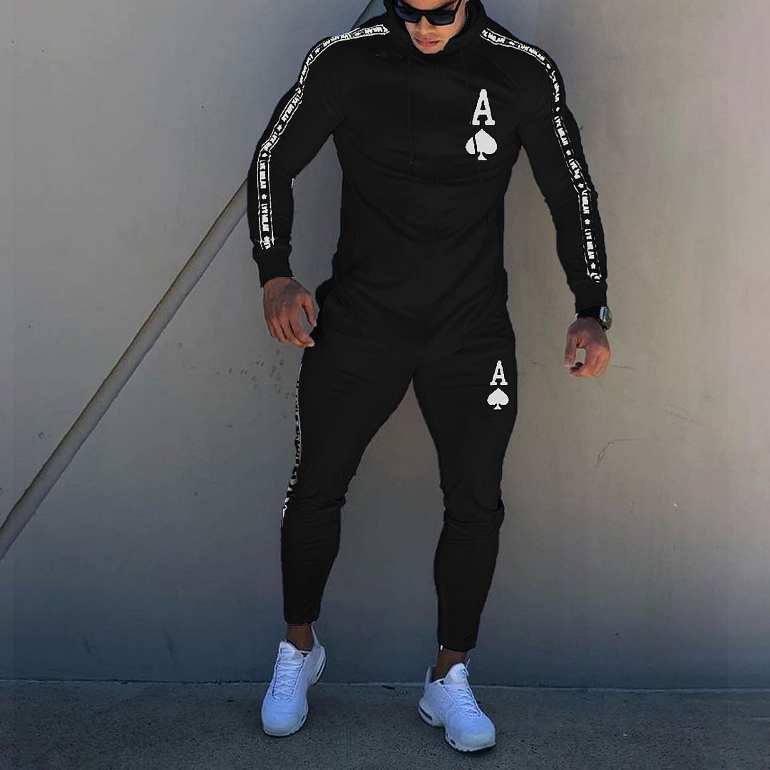 Mens Fashion Solid Color Sports Suit、、URBENIE