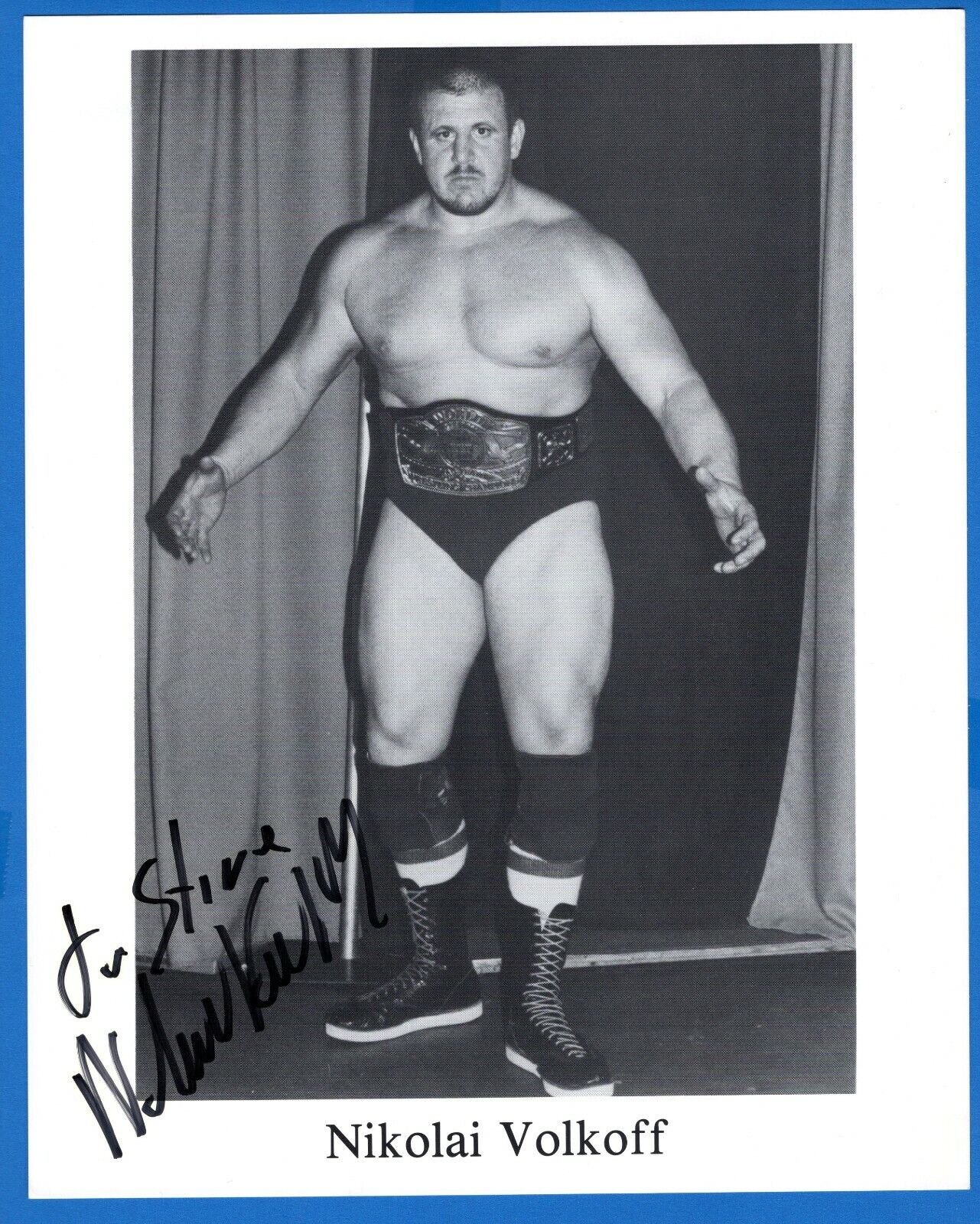 Nikolai Volkoff Pro Wrestler Hand Signed Autograph 8x10 Photo Poster painting