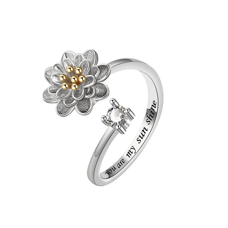 You Are My Sunshine Open Decompressed Zircon Ring