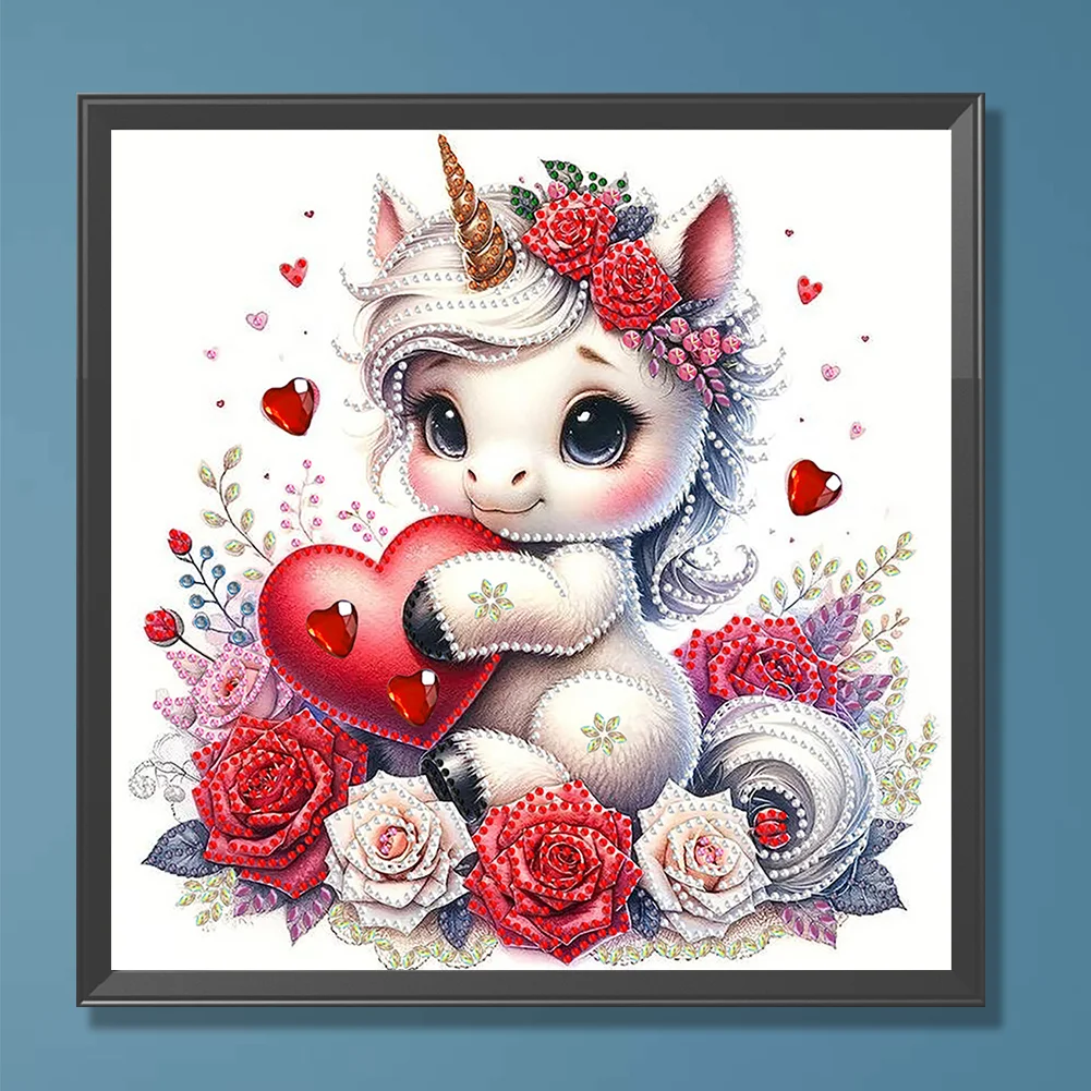 Diamond Painting - Partial Special Shaped Drill - Love Unicorn(Canvas|30*30cm)