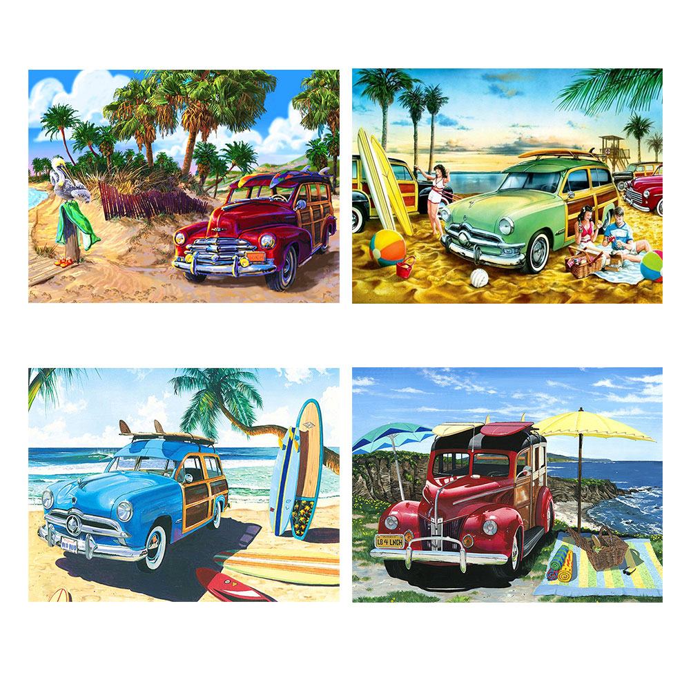 

Beach Car - Round Drill Diamond Painting - 40*30CM, 03, 501 Original