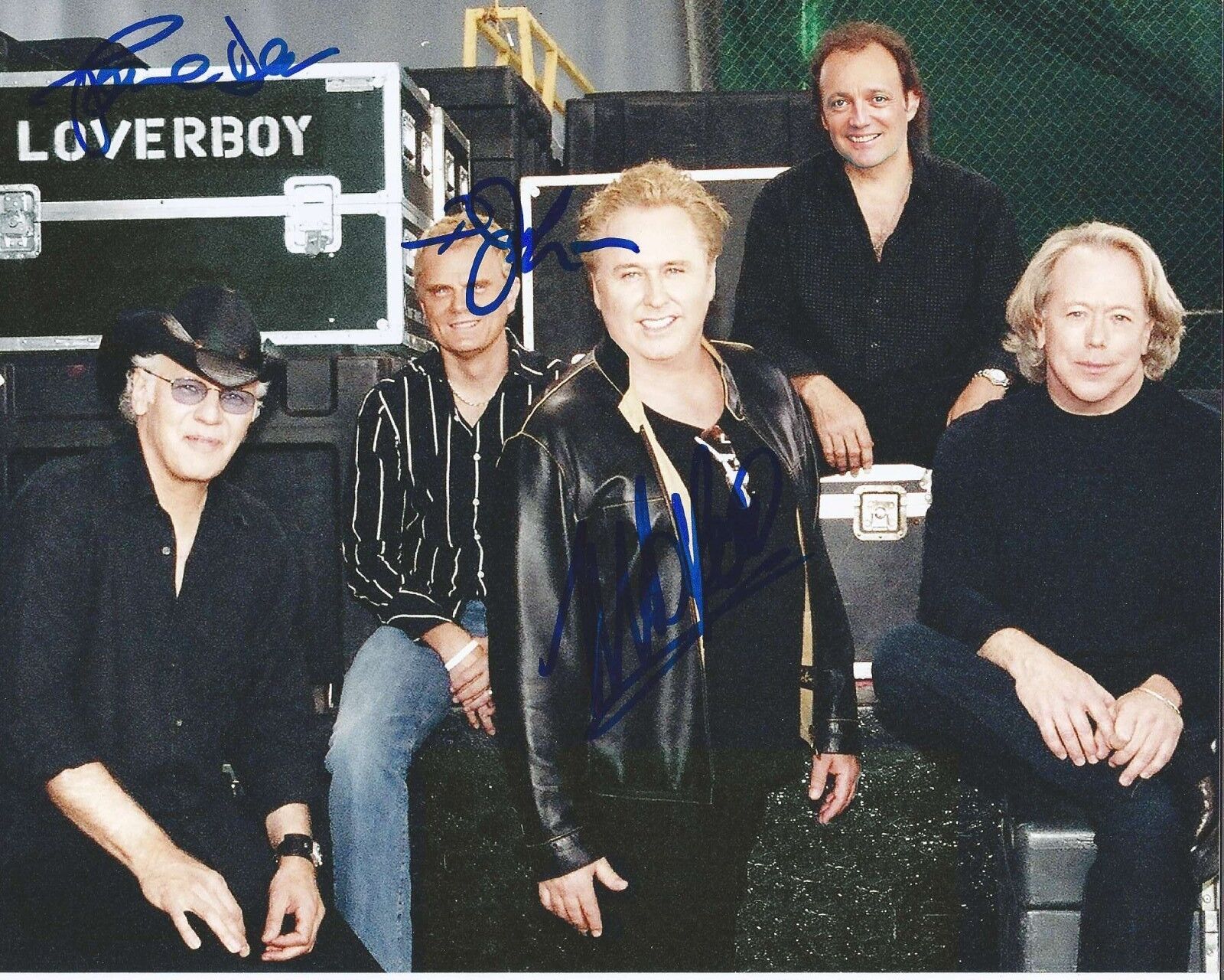 LOVERBOY BAND HAND SIGNED AUTHENTIC 8X10 Photo Poster painting w/COA GET LUCKY MIKE RENO