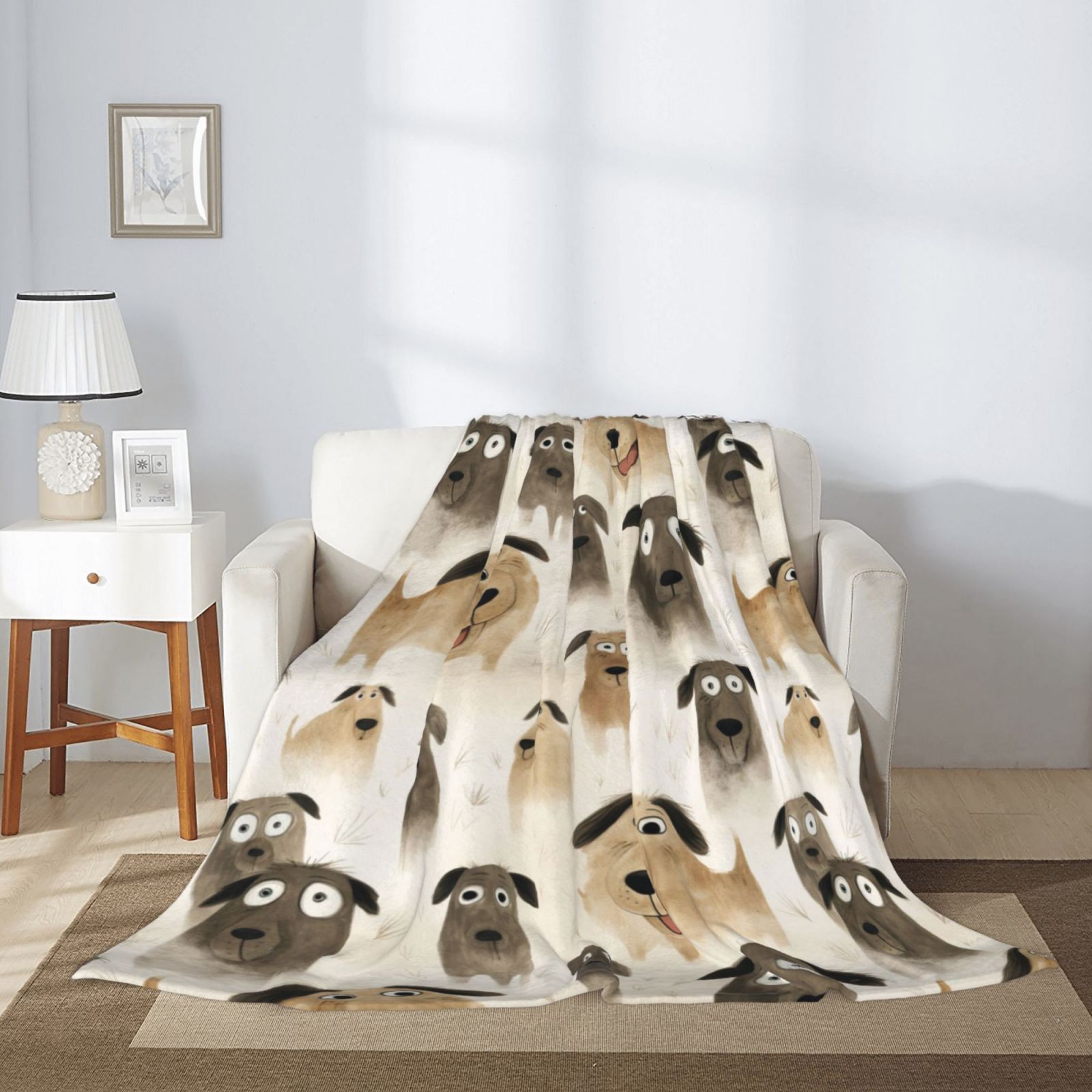 Comstylish Dog Art Print Cozy Blanket