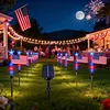 Independence Day Solar Lights with 8 Lighting Modes LED Patriotic Pathway Lights IP65 Waterproof for Outdoor Yard Garden 250th Anniversary Decor