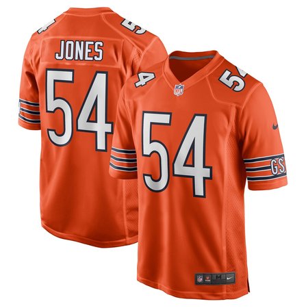 Men's Chicago Bears #54 Logan Jones Orange 2026 NFL Draft Game Jersey