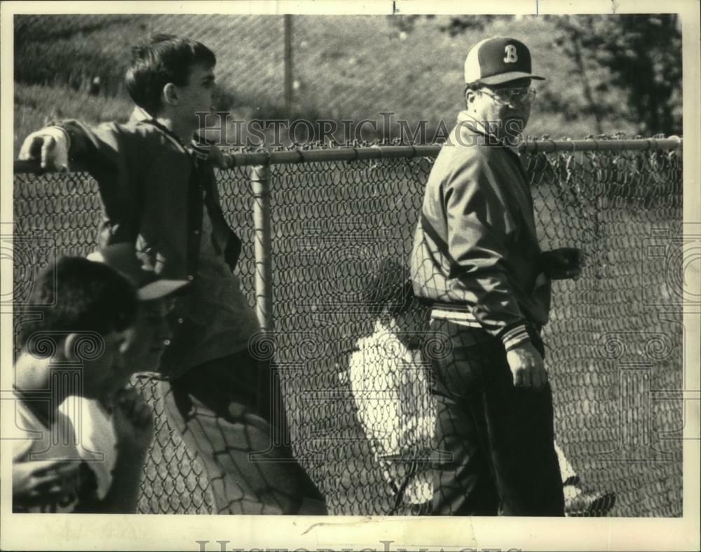 Press Photo Poster painting Jim Pedlow, baseball coach, Christian Brothers Academy, Albany, NY