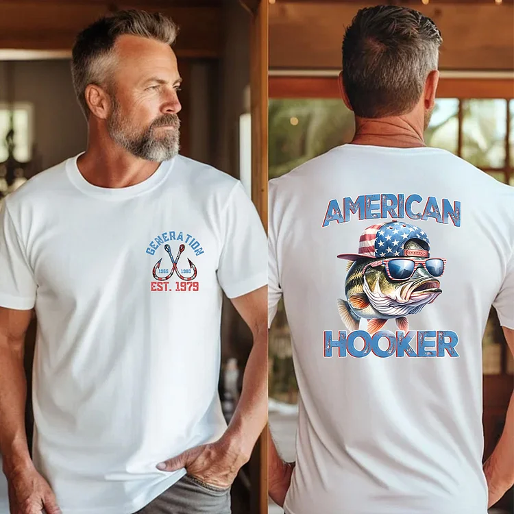 American Hooker, Gen X Custom Year Of Birth Shirt, Mens Holiday Shirt Gifts For 4th7