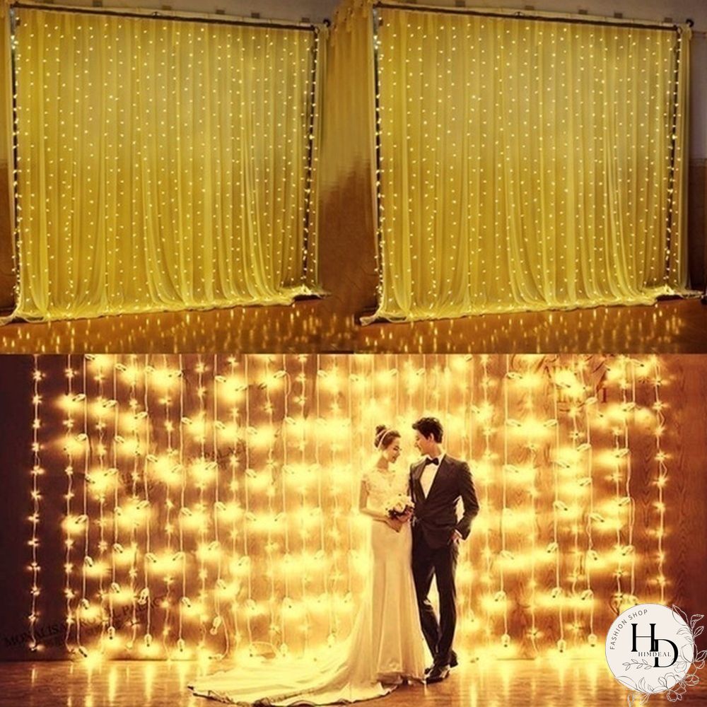 3Mx3M 300 LED Curtain Light Romantic Christmas Wedding Outdoor Decoration Curtain String Light