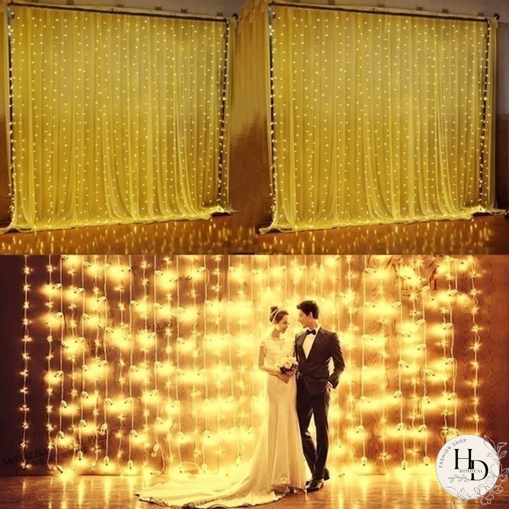 3Mx3M 300 LED Curtain Light Romantic Christmas Wedding Outdoor Decoration Curtain String Light