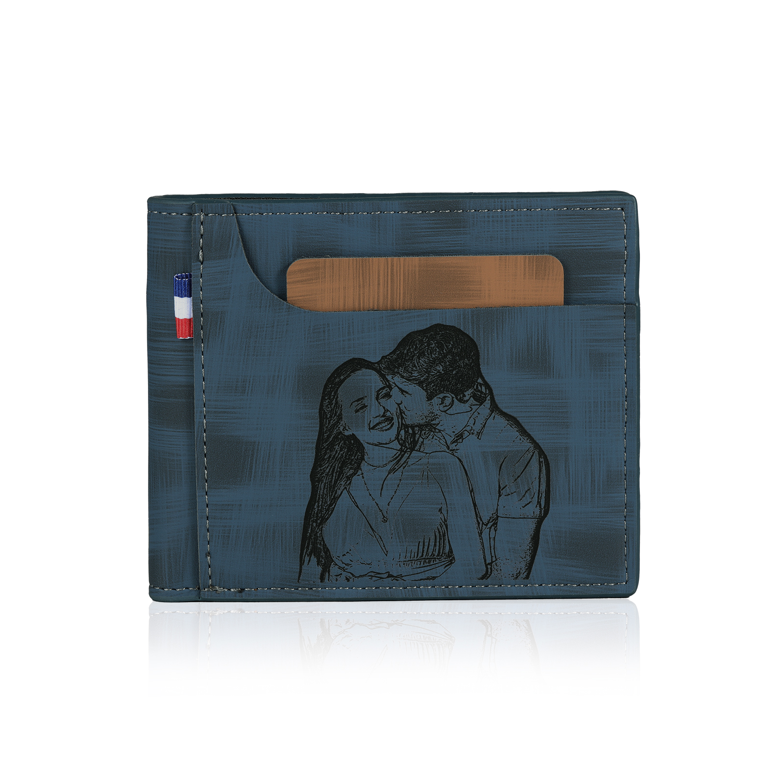 Portefeuille Classique 1 Prénom et Lettre Personnalisés avec Photo Porte-Monnaie Carte