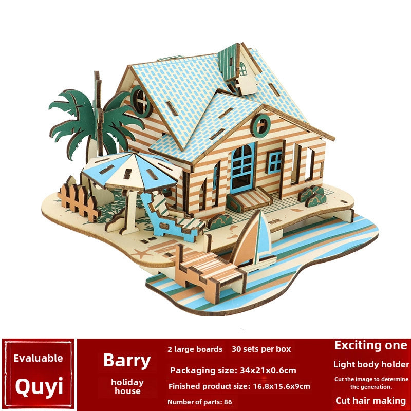 Stall Supply Children’s Wooden 3D Puzzle Adult Puzzle Christmas Building Handmade Educational Model Toy