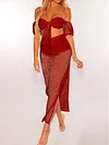 See-Through Strapless Two-Piece Suits