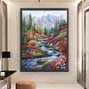 Mountain Stream-9CT Stamped Cross Stitch Bead Embroidery 51*69cm