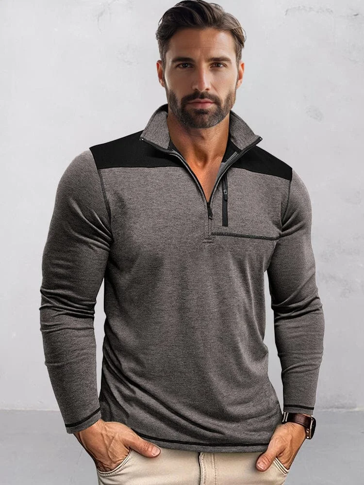 Casual Textured Color Block Polo Shirt QueenFunky