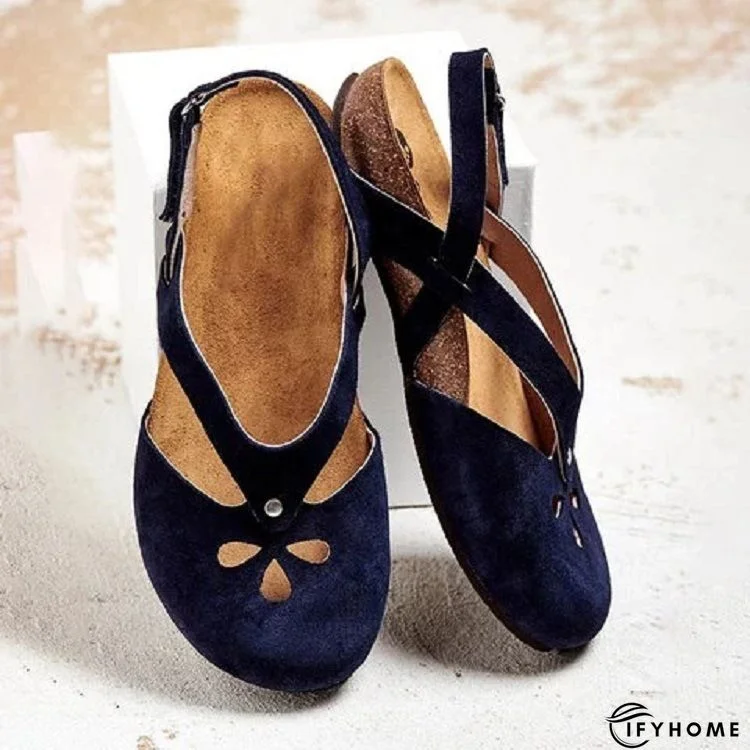 Leather Daily Flat Heel Sandals | IFYHOME