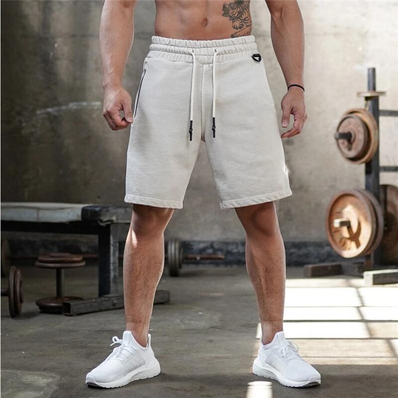 Men's Fashion Cotton Bodybuilding Sweatpants Fitness Jogger Gyms Men Shorts Casual Shorts 2025 New Men Sporting Beaching Shorts