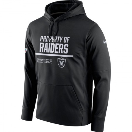 Men's Oakland Raiders  Black Circuit Property Of Performance Pullover Hoodie