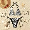 Leopard Print Lace-Up Sexy Bikini Swimsuit Set by Inlyline