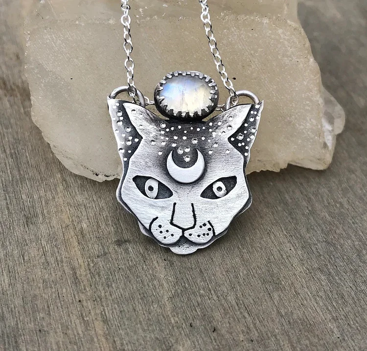 Moon & Ocelot Moonstone Necklace