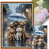 Rainy Umbrella Puppy-11CT Stamped Cross Stitch 40*60cm tapestrymarket