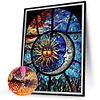 >SALE<5D DIY Full Round Drill Partial AB Diamond Painting Decoration Sun Moon 45*60cm