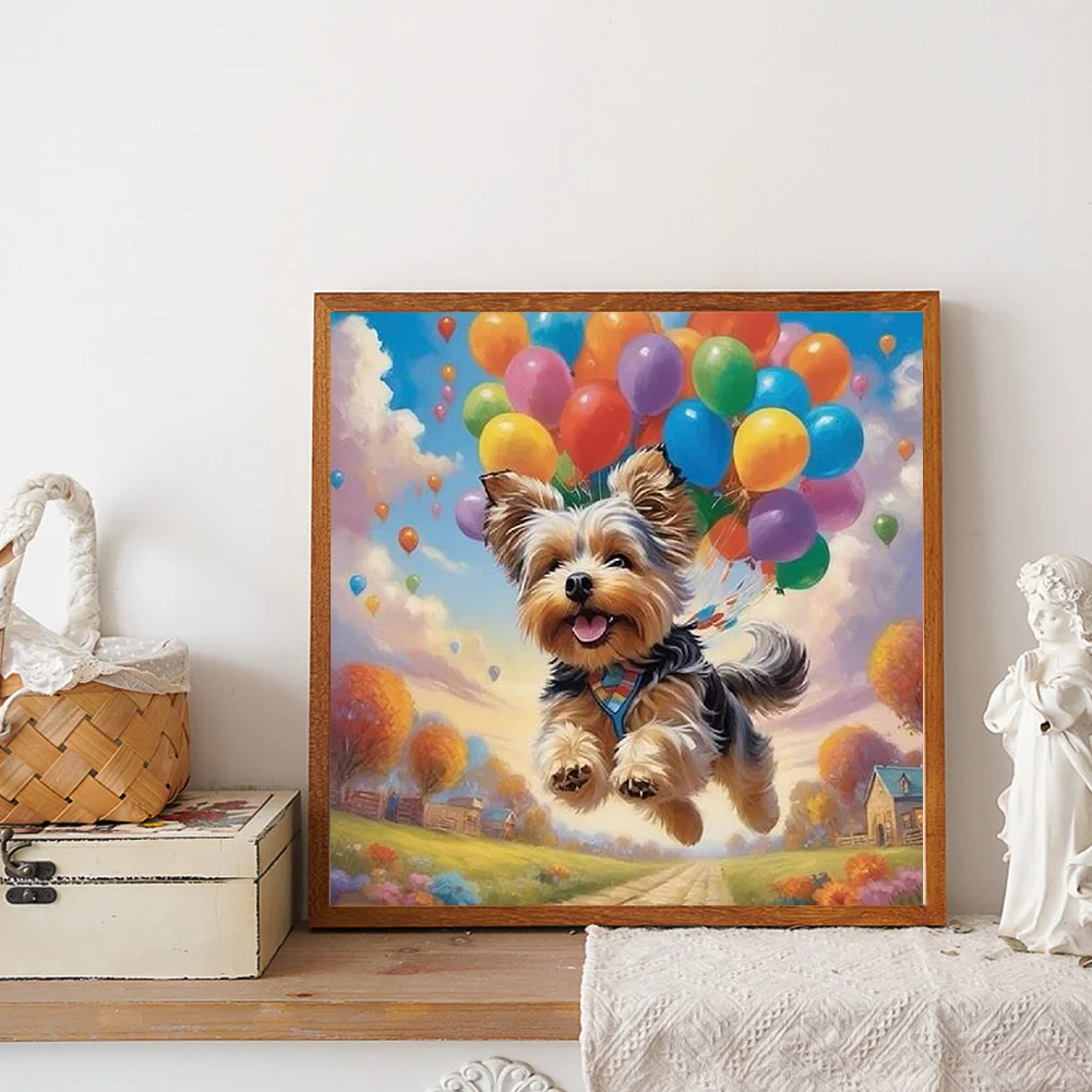 Diamond Painting - Full Round Drill - Balloon Puppy(Canvas|30*30cm)