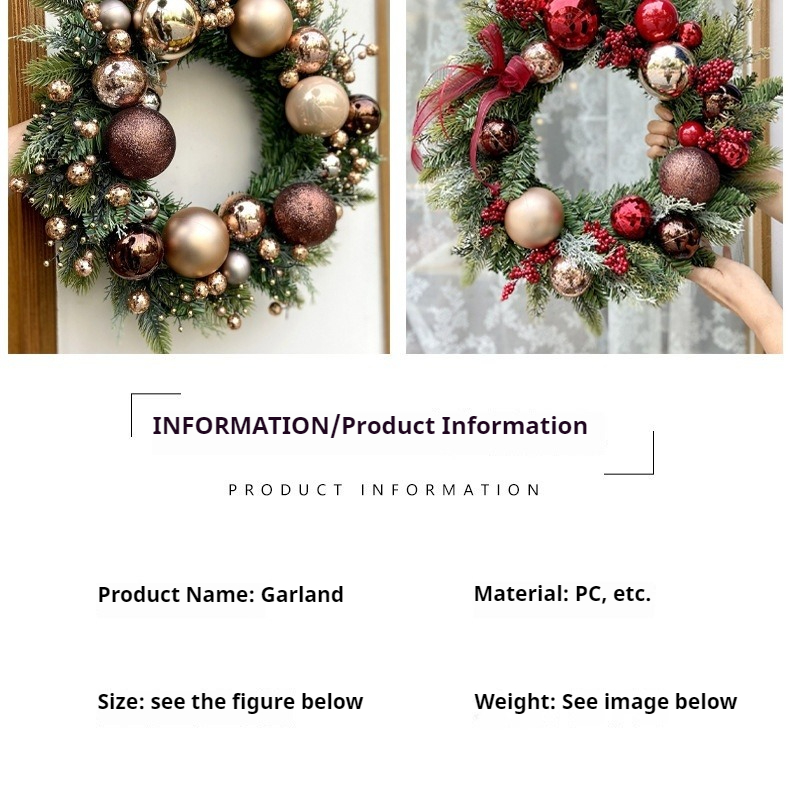 Tegooe Deluxe Faux Pine Christmas Wreath Collection - Door Wall Decor